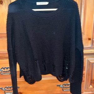 Ripped black sweater, size XS from Nordstrom